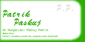 patrik paskuj business card